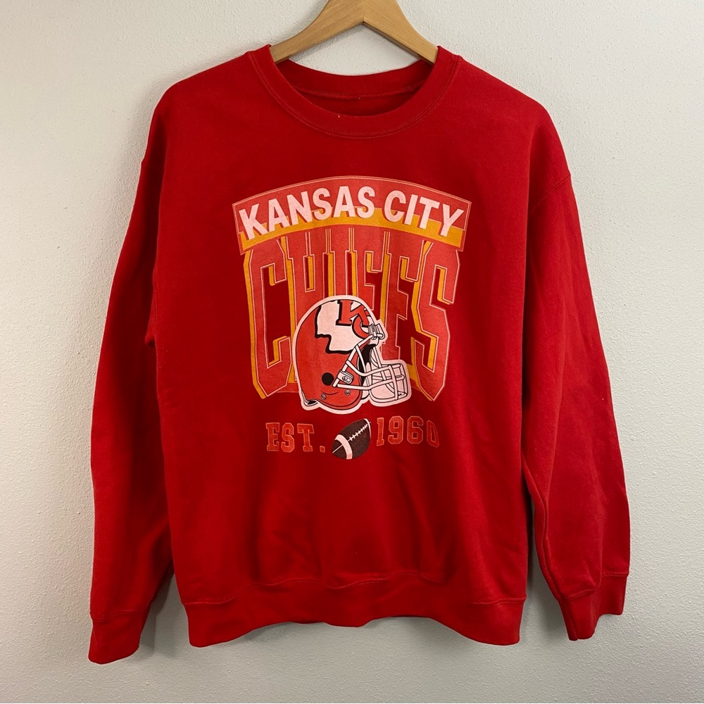 Kansas City Chiefs Football Red Crewneck‎ Pullover Women’s Large